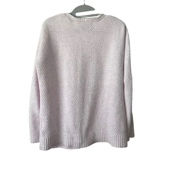 Calvin Klein Jeans Women M Pink Sleeved Pullover V neck Relaxed Fit Sweater Top - Picture 7 of 15